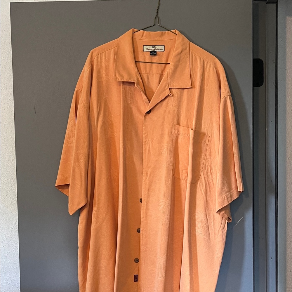 Tommy Bahama Men's Casual Orange Button Down Shirt